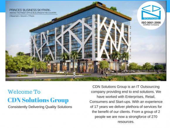 CDN Solutions Group is an IT Outsourcing company providing end to end solutions. We have worked with Enterprises, Retail, Consumers and Start-ups. With an experience of 17 years we deliver plethora of services for the benefit of our clients. From a group of 2 people we are now a strongforce of 270 resources.