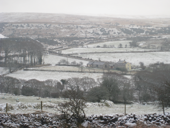 The converted barns at Dunstone Farm in the snow, January 2010