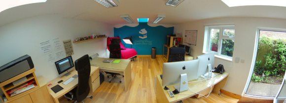 Down at the bottom of the garden lives a small but perfectly formed design studio housing a tiny team of creative chaps