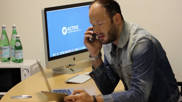 Speaking with customers in the Active Internet Marketing (UK). 