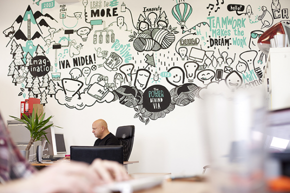 With high ceilings, open plan space and the all important blackboard our studio is the place where the magic happens...